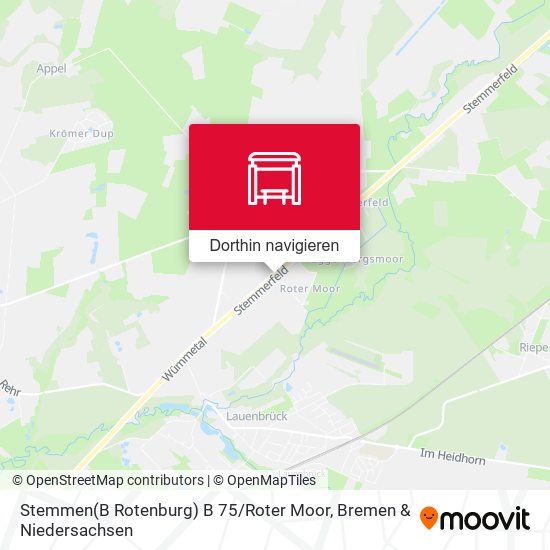 Stemmen(B Rotenburg) B 75 / Roter Moor Karte