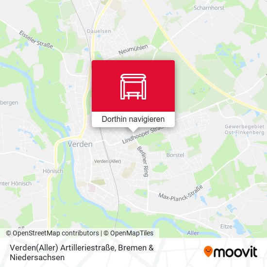 Verden(Aller) Artilleriestraße Karte