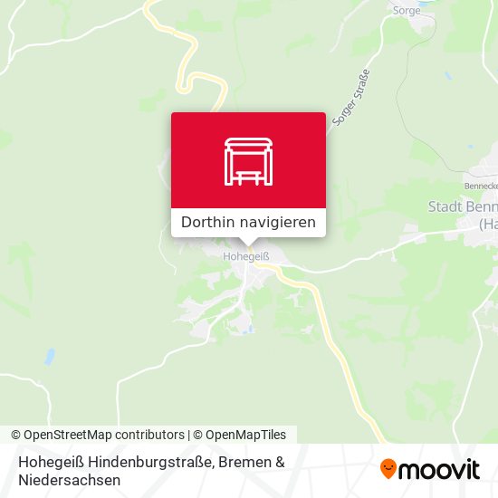 Hohegeiß Hindenburgstraße Karte