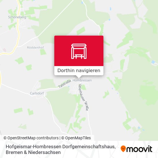 Hofgeismar-Hombressen Dorfgemeinschaftshaus Karte