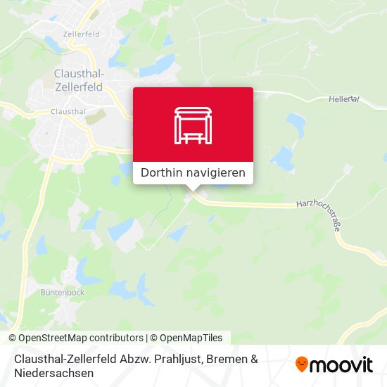 Clausthal-Zellerfeld Abzw. Prahljust Karte