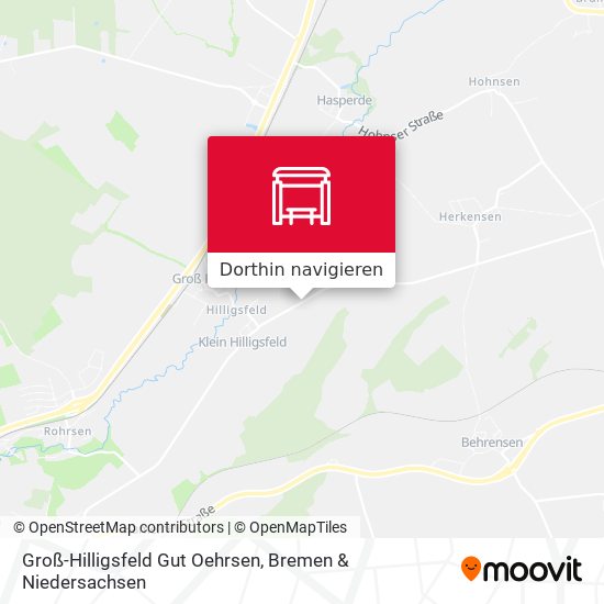 Groß-Hilligsfeld Gut Oehrsen Karte