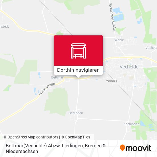 Bettmar(Vechelde) Abzw. Liedingen Karte