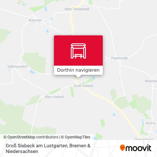 Groß Sisbeck am Lustgarten Karte