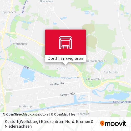 Kästorf(Wolfsburg) Bürozentrum Nord Karte