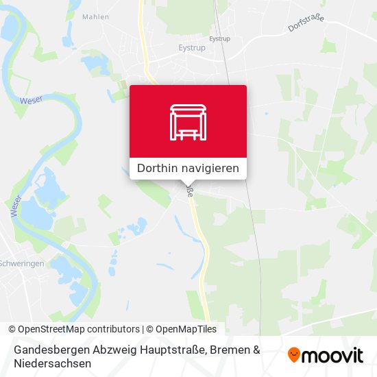 Gandesbergen Abzweig Hauptstraße Karte