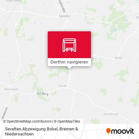 Sevelten Abzweigung Bokel Karte