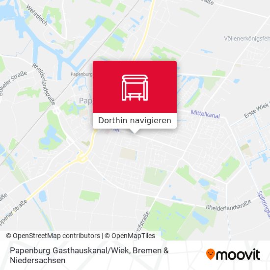 Papenburg Gasthauskanal/Wiek Karte