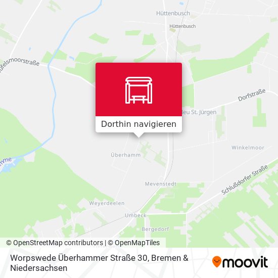 Worpswede Überhammer Straße 30 Karte