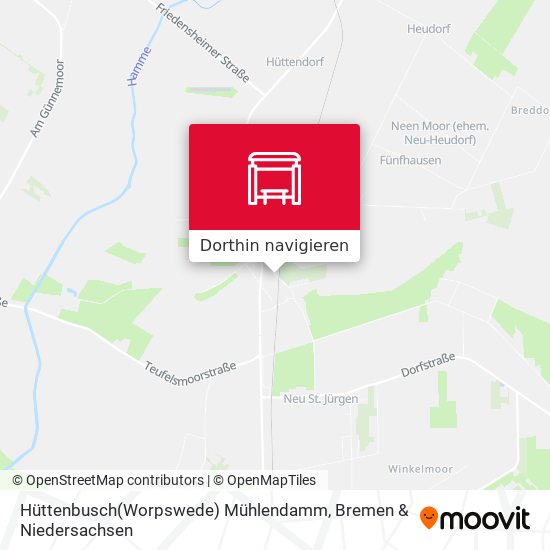 Hüttenbusch(Worpswede) Mühlendamm Karte