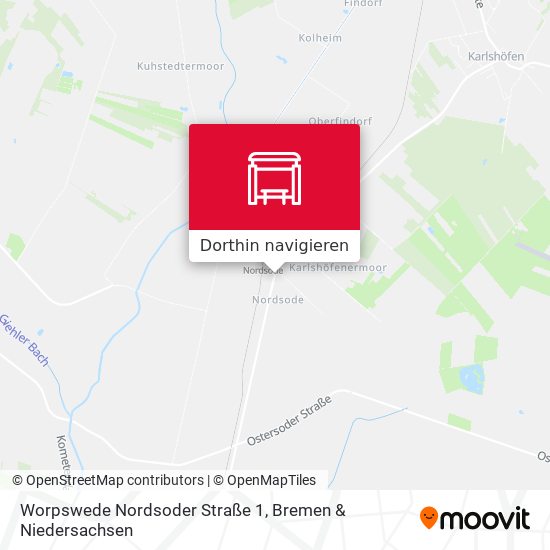 Worpswede Nordsoder Straße 1 Karte