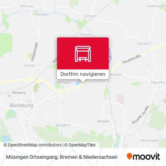 Müsingen Ortseingang Karte