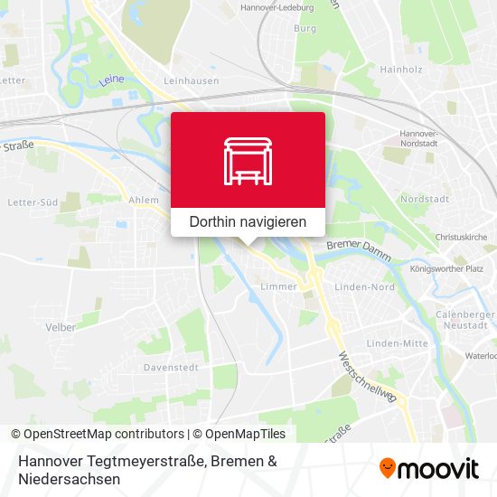 Hannover Tegtmeyerstraße Karte