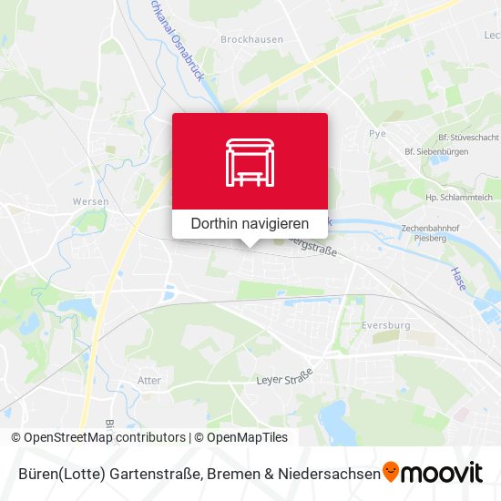 Büren(Lotte) Gartenstraße Karte