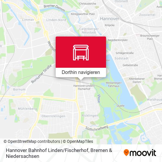 Hannover Bahnhof Linden / Fischerhof Karte
