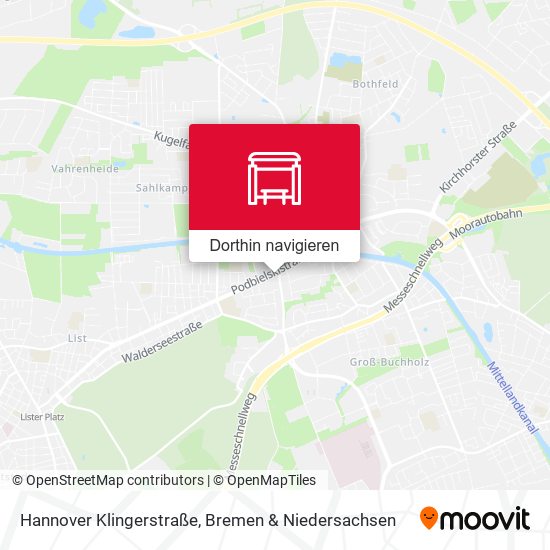 Hannover Klingerstraße Karte