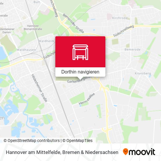 Hannover am Mittelfelde Karte