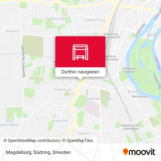 Magdeburg, Südring Karte