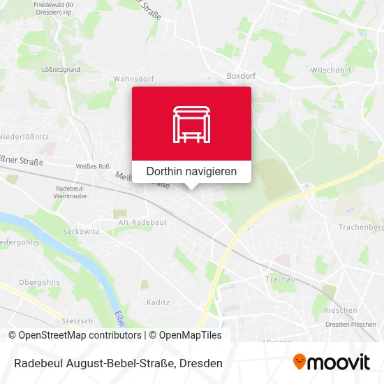 Radebeul August-Bebel-Straße Karte