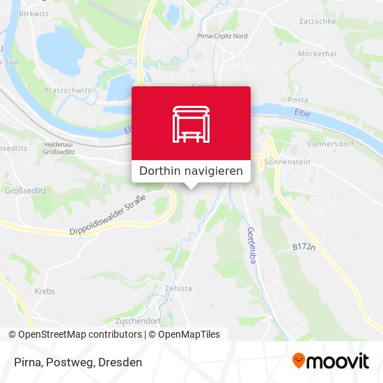 Pirna, Postweg Karte