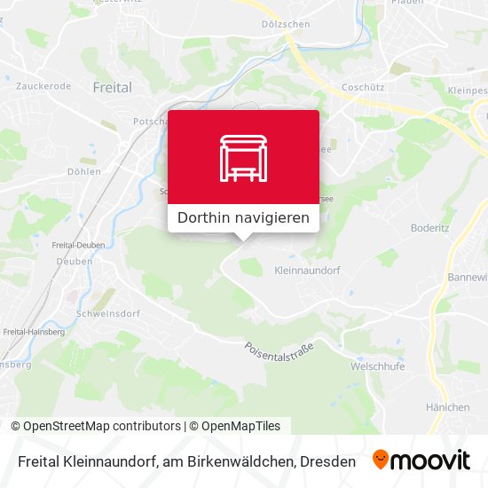 Freital Kleinnaundorf, am Birkenwäldchen Karte