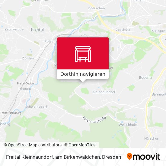 Freital Kleinnaundorf, am Birkenwäldchen Karte