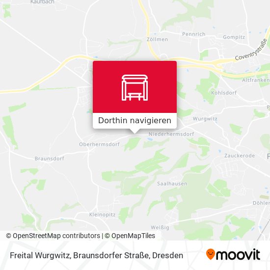 Freital Wurgwitz, Braunsdorfer Straße Karte