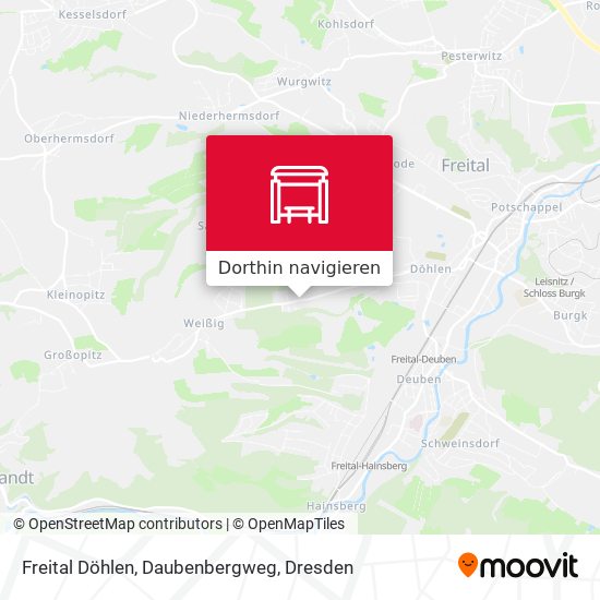 Freital Döhlen, Daubenbergweg Karte