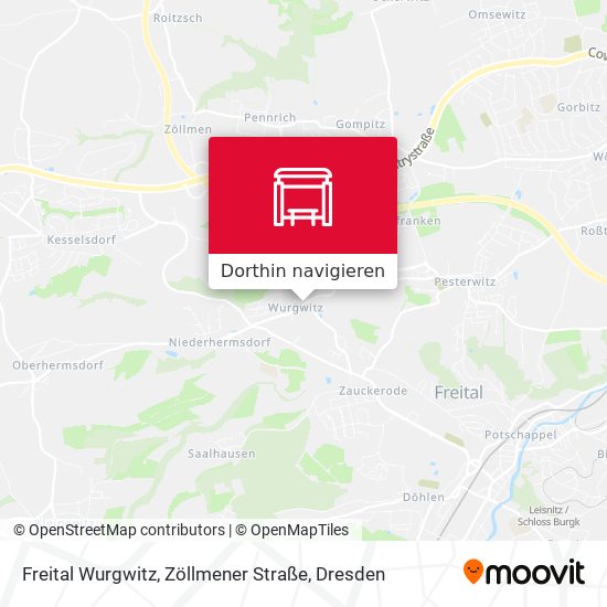 Freital Wurgwitz, Zöllmener Straße Karte