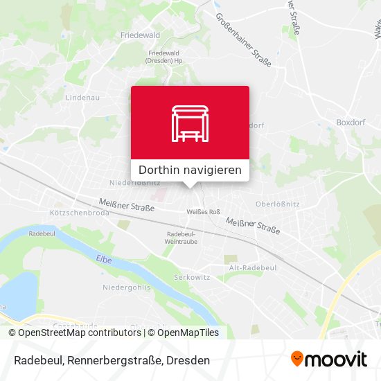 Radebeul, Rennerbergstraße Karte