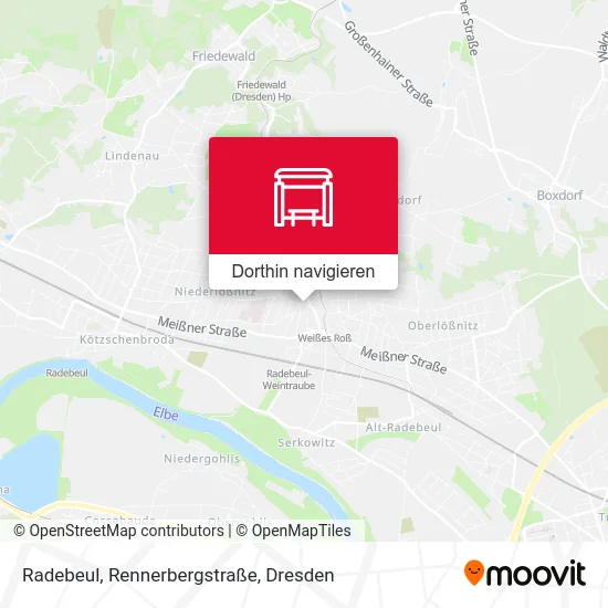 Radebeul, Rennerbergstraße Karte