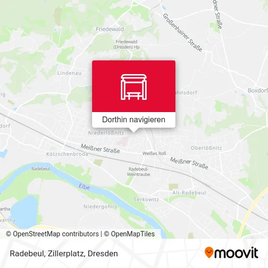 Radebeul, Zillerplatz Karte