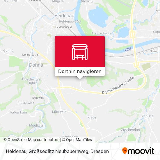Heidenau, Großsedlitz Neubauernweg Karte
