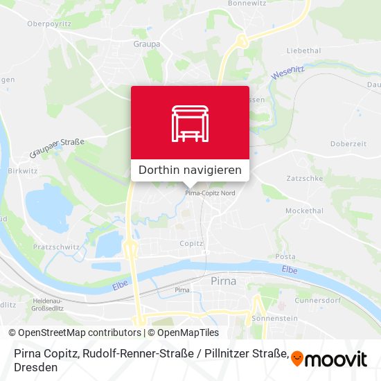 Pirna Copitz, Rudolf-Renner-Straße / Pillnitzer Straße Karte