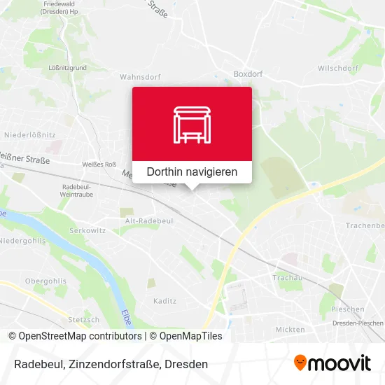 Radebeul, Zinzendorfstraße Karte