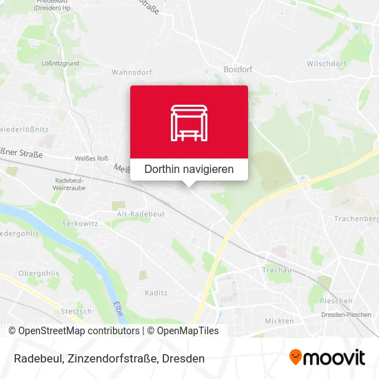 Radebeul, Zinzendorfstraße Karte