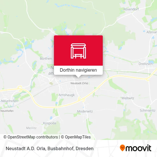 Neustadt A.D. Orla, Busbahnhof Karte