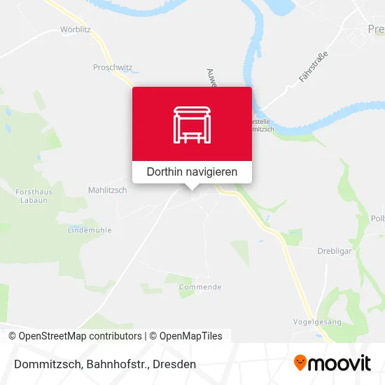 Dommitzsch, Bahnhofstr. Karte