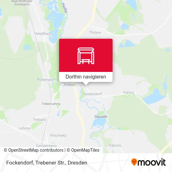 Fockendorf, Trebener Str. Karte