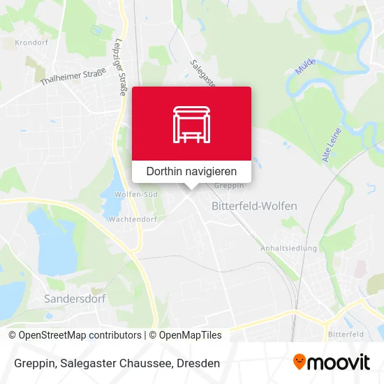 Greppin, Salegaster Chaussee Karte