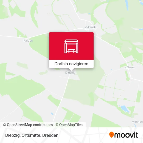 Diebzig, Ortsmitte Karte