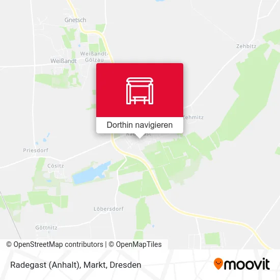 Radegast (Anhalt), Markt Karte