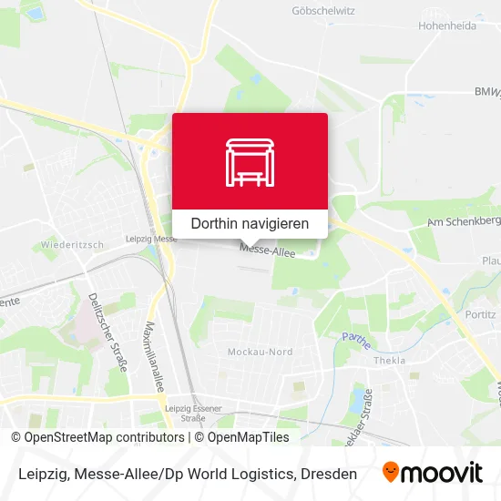 Leipzig, Messe-Allee / Dp World Logistics Karte