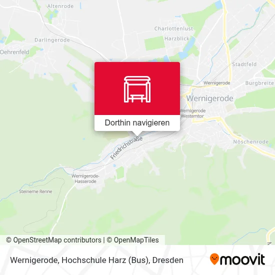 Wernigerode, Hochschule Harz (Bus) Karte