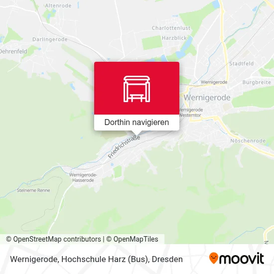 Wernigerode, Hochschule Harz (Bus) Karte