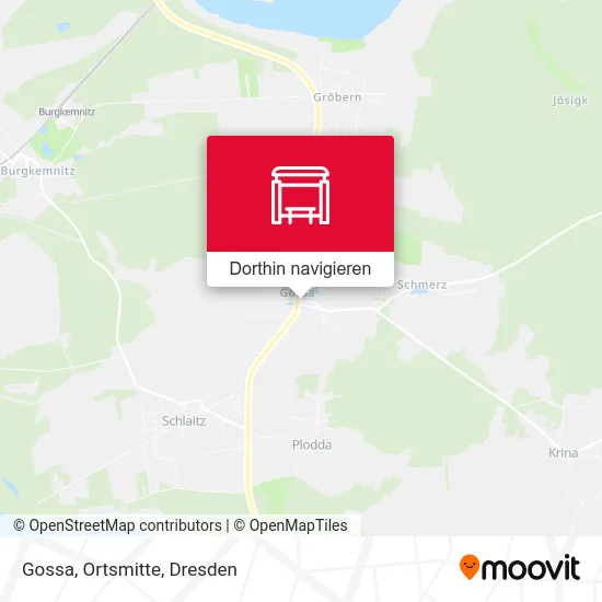 Gossa, Ortsmitte Karte