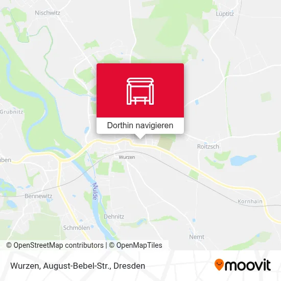 Wurzen, August-Bebel-Str. Karte