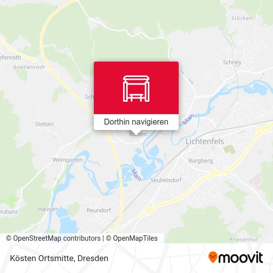 Kösten Ortsmitte Karte