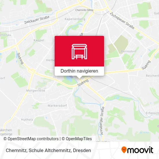 Chemnitz, Schule Altchemnitz Karte