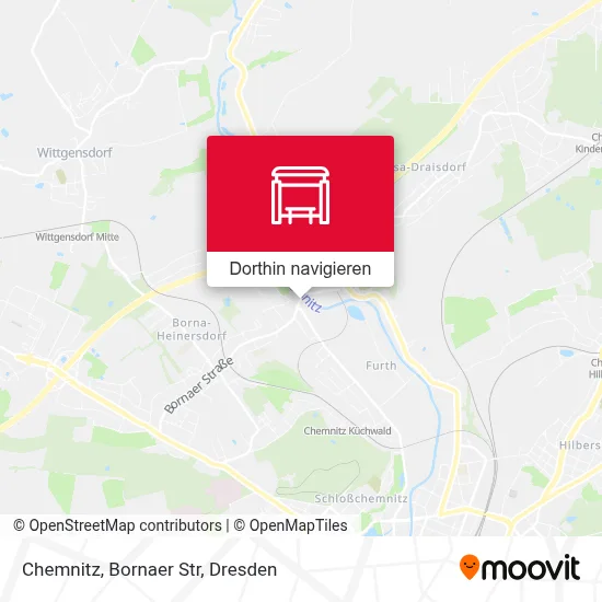 Chemnitz, Bornaer Str Karte
